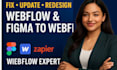 fix, update, edit webflow website design bugs fix edit template figma to webflow