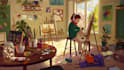 make aesthetic lofi loop animation, 2d music video, image animation, lofi girl