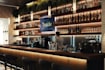 build modern 3d industrial restaurant,barstools,led lighting,bar interior,render