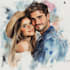 draw a couple portrait, wedding illustration
