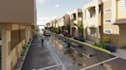 renovate exterior residence apartment,pool side render, patio space,driveway cad