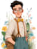 create a disney cartoon illustration