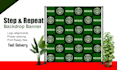 create step and repeat backdrop and banner for trade show or events