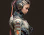 create realistic scifi, cyberpunk characters art
