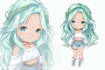 illustrate anime chibis with magical effects