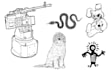do simple line art and silhouette vector illustration