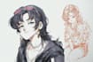 draw aesthetic character, retro anime, line art
