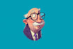 draw a professional caricature logo in my style