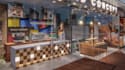 bakery renovation design,storefront exterior,cafe interior,street shop rendering
