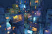 do cyberpunk futuristic city art