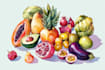 illustrate digitally realistic fruits or veggies