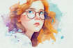 draw watercolor line art objects character illustration
