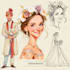 draw a wedding portrait illustration caricature