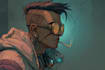 illustrate you as a cyberpunk style character