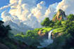 do fantasy landscape illustrations