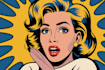 draw a retro pop art roy lichtenstein style