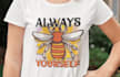 create hand drawn t shirt honey bee logo