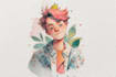 create custom watercolor character art