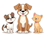 make vector illustration dog cat animal pet cartoon potrait