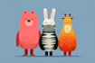 design cute cartoon animal characters