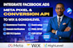 integrate facebook ads meta pixel conversion API to wix gohighlevel