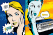 draw a retro pop art roy lichtenstein style