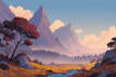 draw a natural landscape and background illustration
