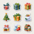 create flat line vector illustration for icons stickers website, christmas them