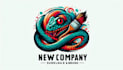 create amazing surreal snake brush logo with unlimited revisions