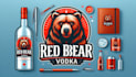 create a red bear vodka logo design in 12 hours