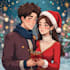 make a christmas caricatures, winter holidays cartoons