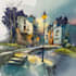 draw original watercolor landscape or architecture art