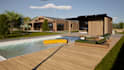 design your garden or courtyard, 3d model and rendering