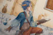 make a fantasy art, watercolor characters scenes