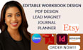 create lead magnet, PDF guide, PDF document design, workbook design, template