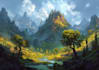 illustrate a eerie gothic fantasy landscape
