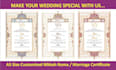 design elegant marriage certificate, nikkah nama