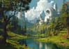 draw pixel art background and landscape