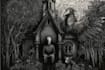 make conceptual dark art skull metal illustration