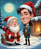 draw a christmas cartoon caricature