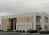 remodel 3d modern villa house, facade exterior, front elevation, concrete render