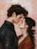 illustrate romantic cute couple portrait