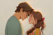 draw cartoon disney couple portrait