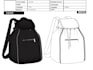 design bag tech pack, handbag bag tech pack, tote bag, flat sketch