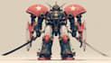 create retro mecha anime style illustration