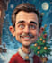create a holiday group cartoon or a caricature of christmas