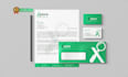 design business card, letterhead and envelope