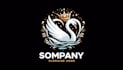 design swan crown heart logo with satisfaction guaranteed