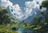 draw fantasy background and landscape