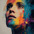 do expressive colorful abstract portrait